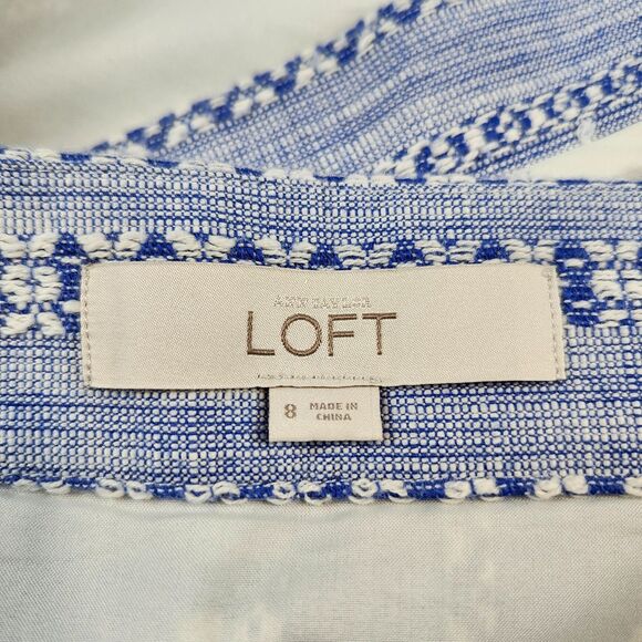 Loft Pencil Skirt Women’s Size 8 Tweed Fringe Faux Wrap Asymmetrical - Picture 3 of 8